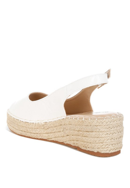 AVAH-Emma Faux Leather Peep Toe Sandals-White