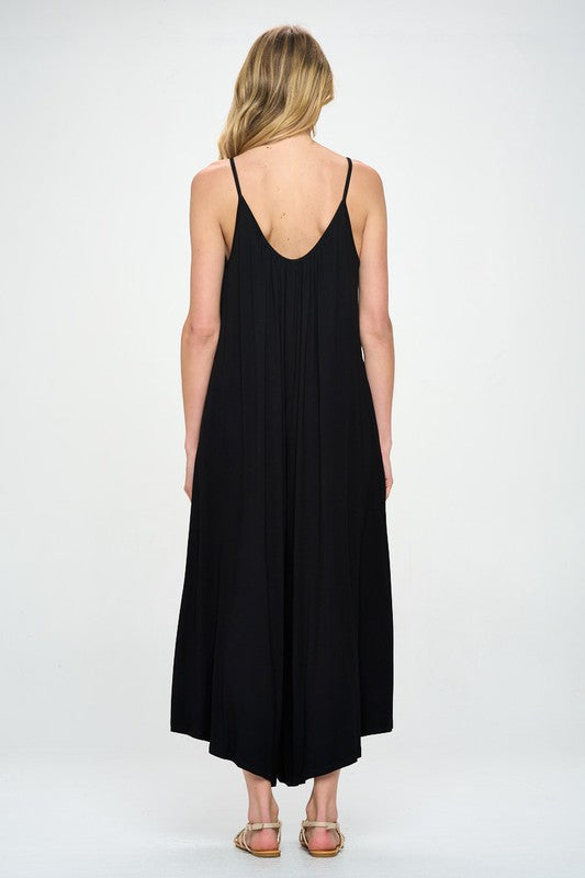 AVAH-Taylor V-Neck Sleeveless Jumpsuit-Black