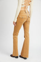 Rustic Elegance Low Rise Flare Pants-Khaki-Avah