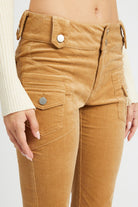 Rustic Elegance Low Rise Flare Pants-Khaki-Avah