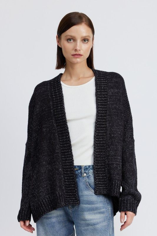 A Bit of Cozy Oversized Cardigan - Charcoal- Avah