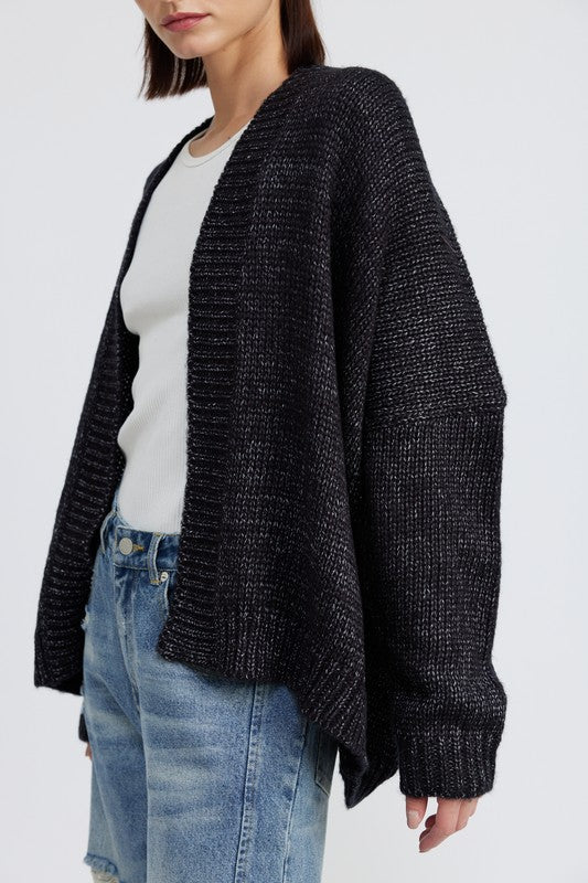 A Bit of Cozy Oversized Cardigan - Charcoal- Avah