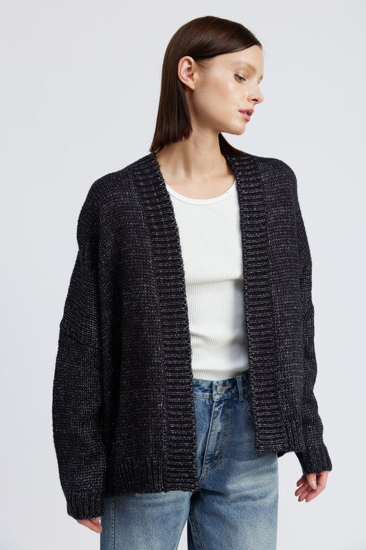 A Bit of Cozy Oversized Cardigan - Charcoal- Avah