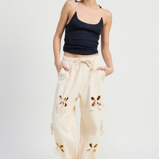 Sweet Bow Cutout Sweatpants