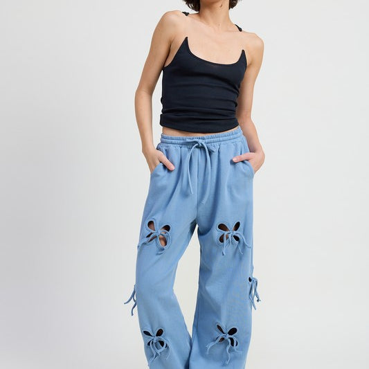 Sweet Bow Cutout Sweatpants