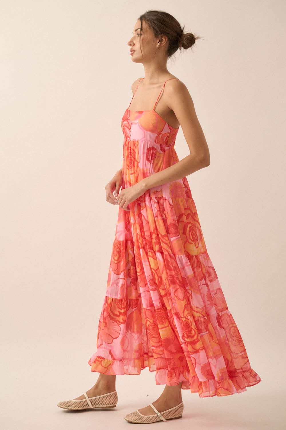 AVAH-Rosewood Dawn Floral Maxi Dress-Pink