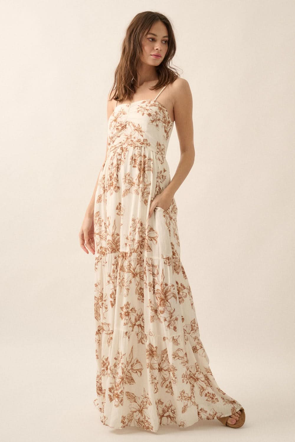 AVAH-Marigold Dusk Taupe Wide Leg Jumpsuit