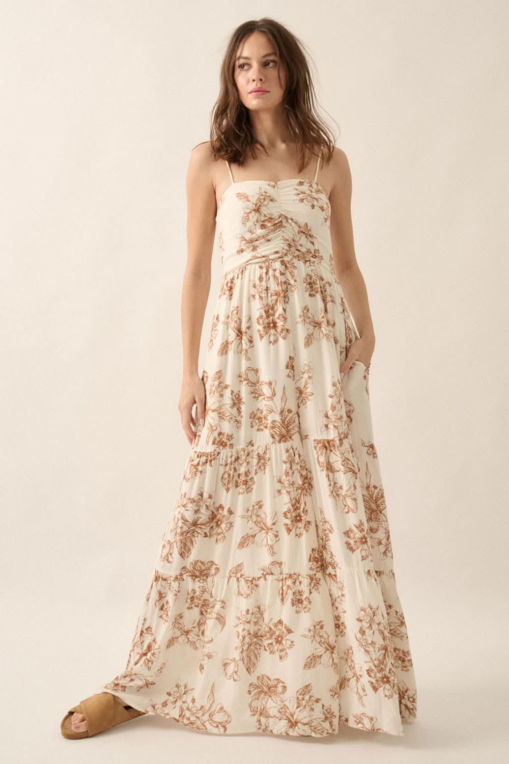 AVAH-Marigold Dusk Taupe Wide Leg Jumpsuit