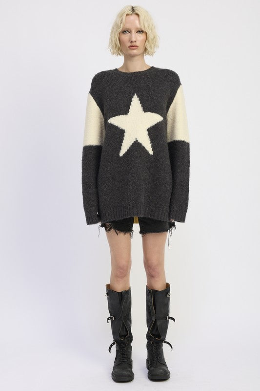 full front view of star sweater outfit