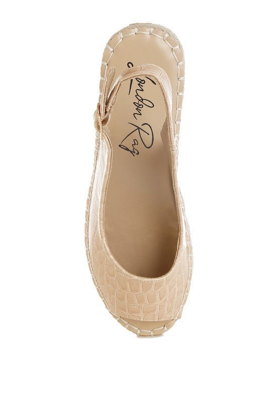 AVAH-Emma Faux Leather Peep Toe Sandals-Beige