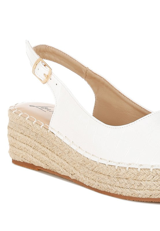 AVAH-Emma Faux Leather Peep Toe Sandals-White