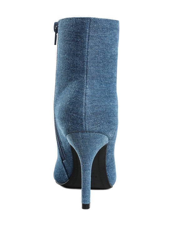 Blue Vision Denim Pointed Toe Boots