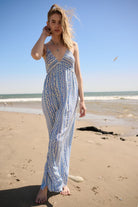 AVAH-Mediterranean-Breeze-V-Neck-Wide-Leg-Jumpsuit-Blue and White