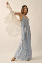 AVAH-Mediterranean-Breeze-V-Neck-Wide-Leg-Jumpsuit-Blue and White