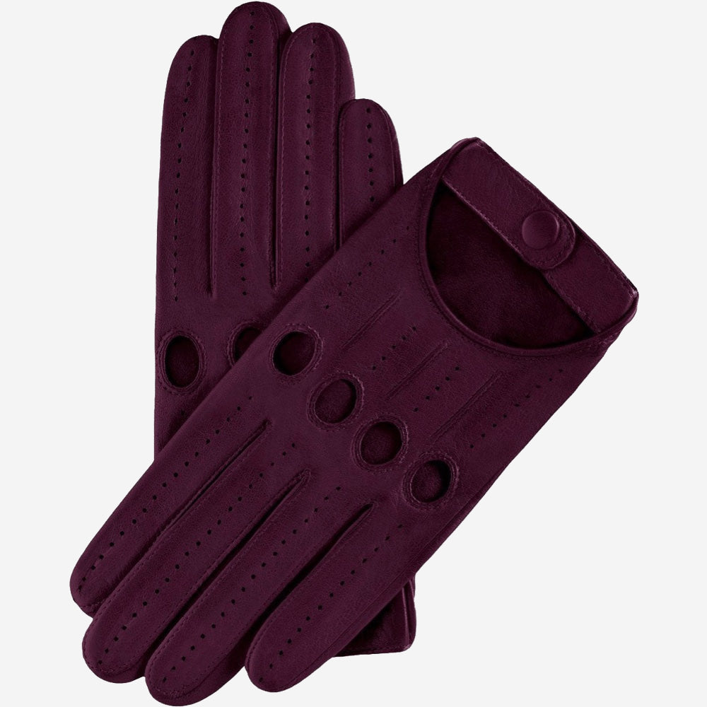 Pair of brown leather gloves on a white background