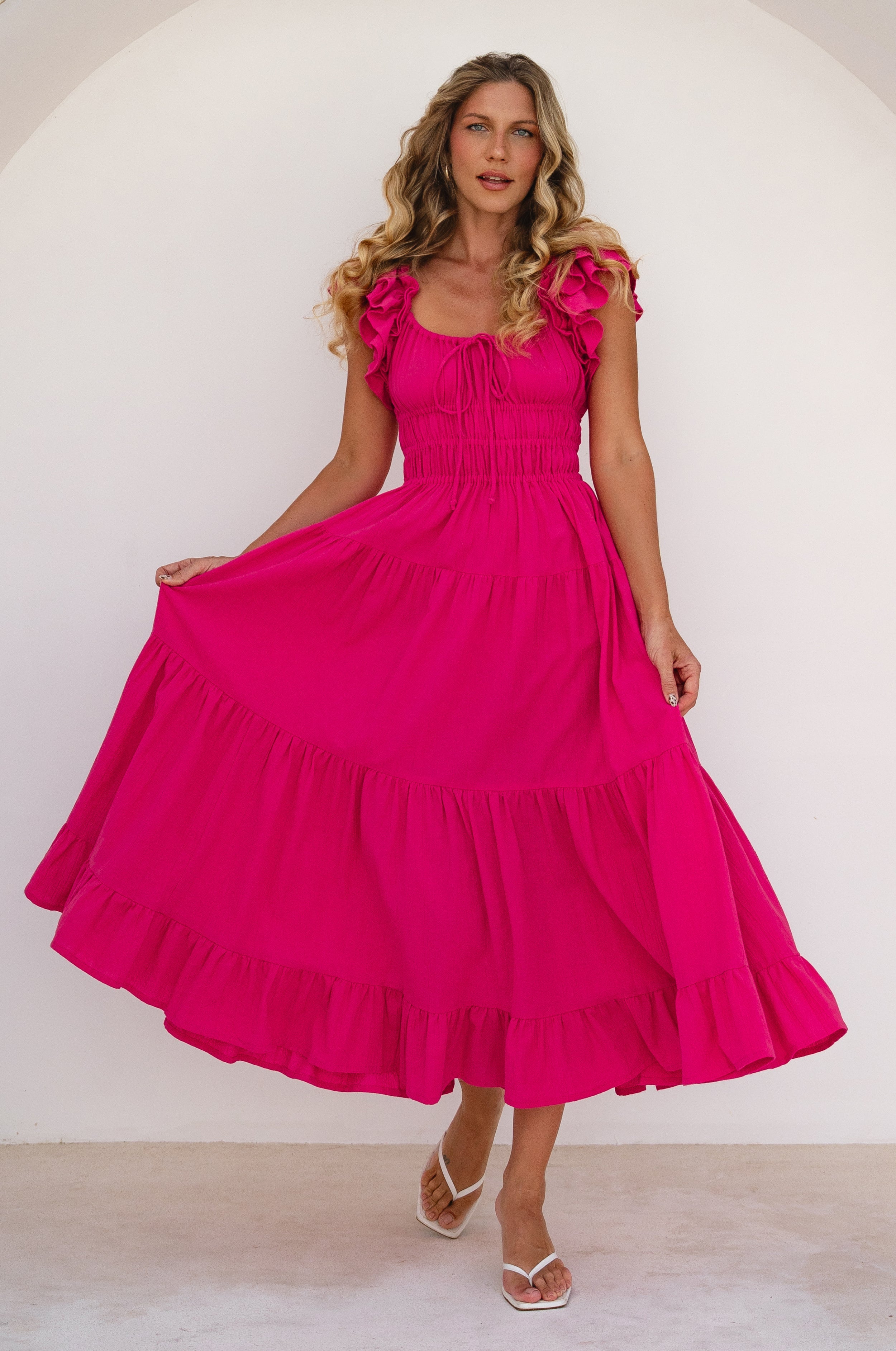 Aura Ruffled Maxi Dress-0