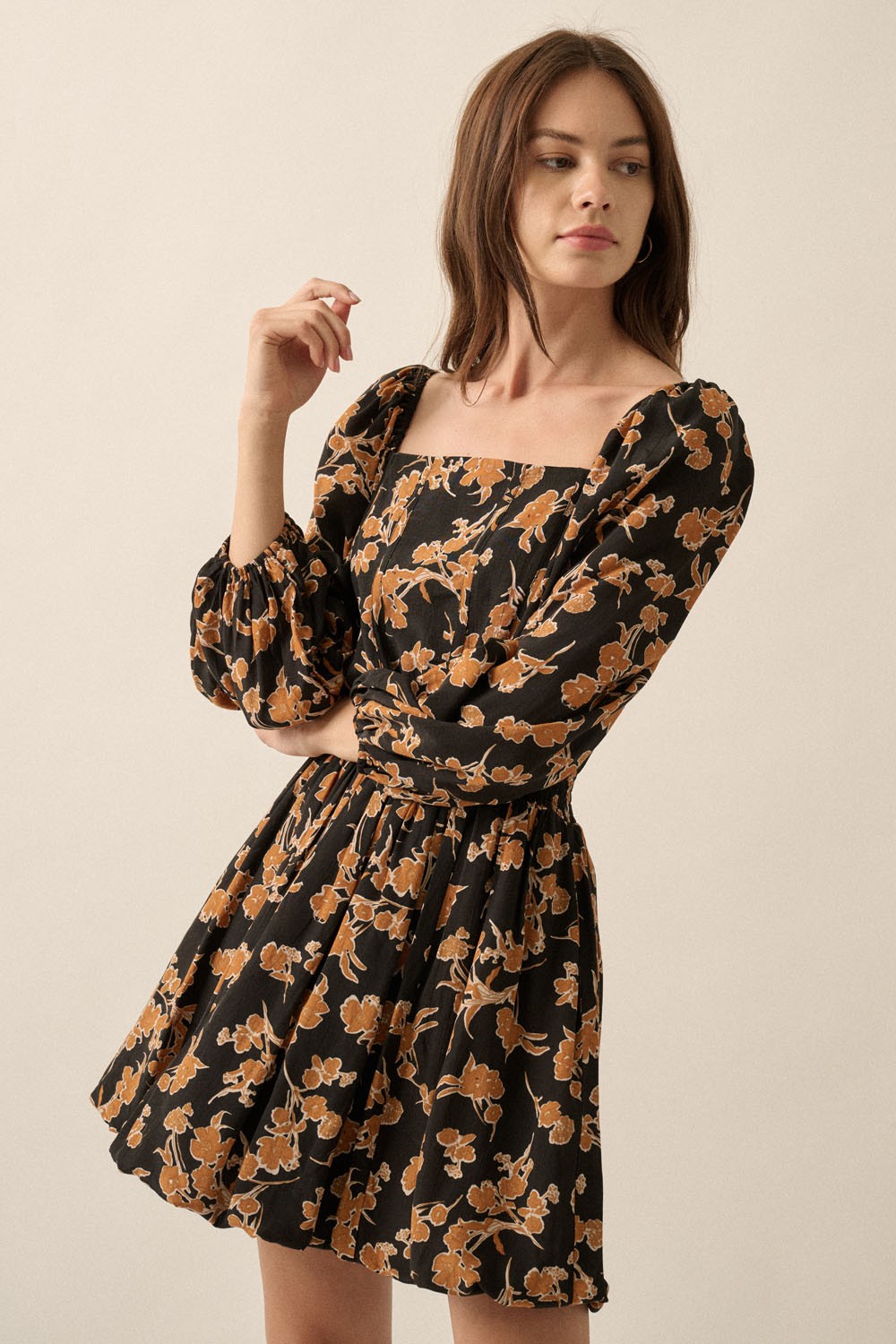 Autumn-Whispers-Square-Neck-Floral-Mini-Dress-Black-Rust-Floral-Avah