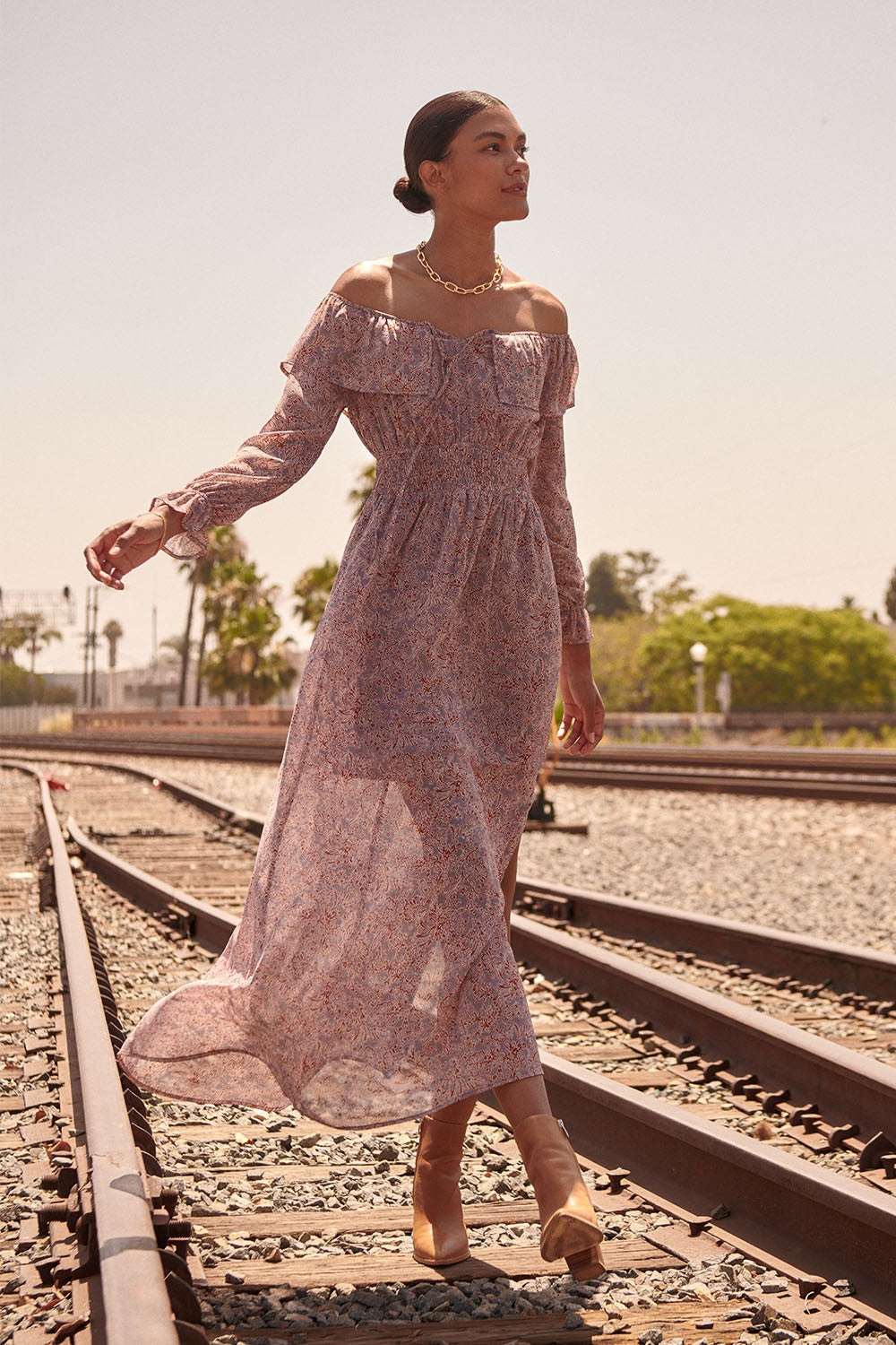 AVAH-Azure Romance Floral Long Sleeve Maxi Dress