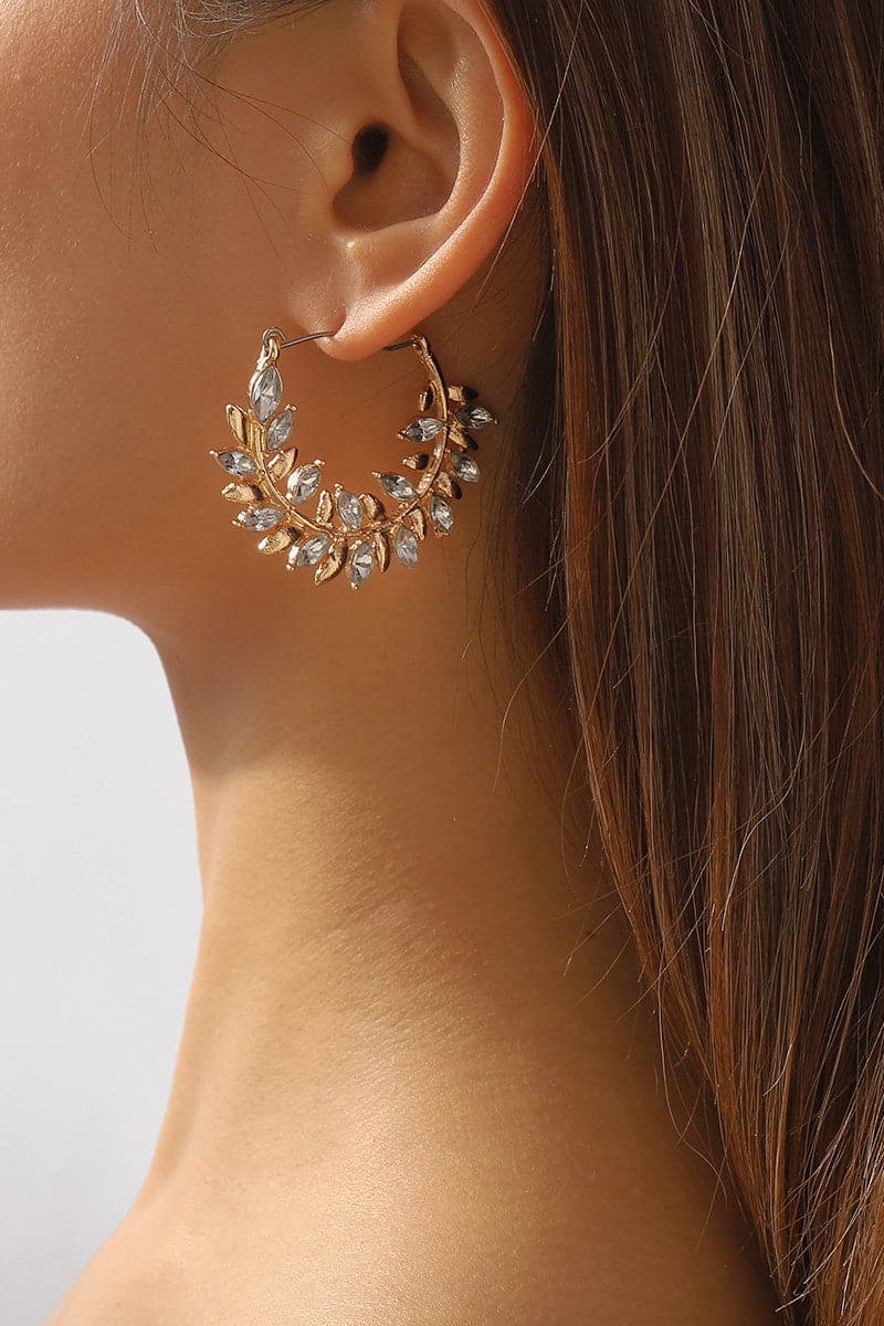 Crystal-Leaf-Round-Hoop-Earrings-Gold-Rhinestone-AVAH