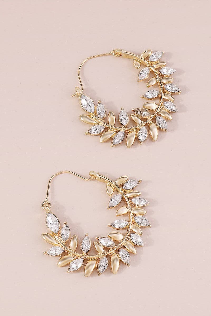 Crystal-Leaf-Round-Hoop-Earrings-Gold-Rhinestone-AVAH