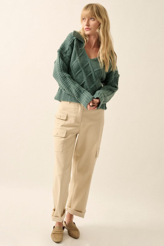 Evergreen-Mystique-Cable-Knit-Collared-Sweater-Green-Avah