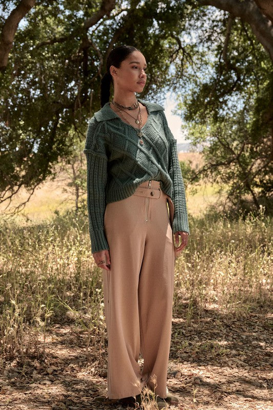 Evergreen-Mystique-Cable-Knit-Collared-Sweater-Green-Avah