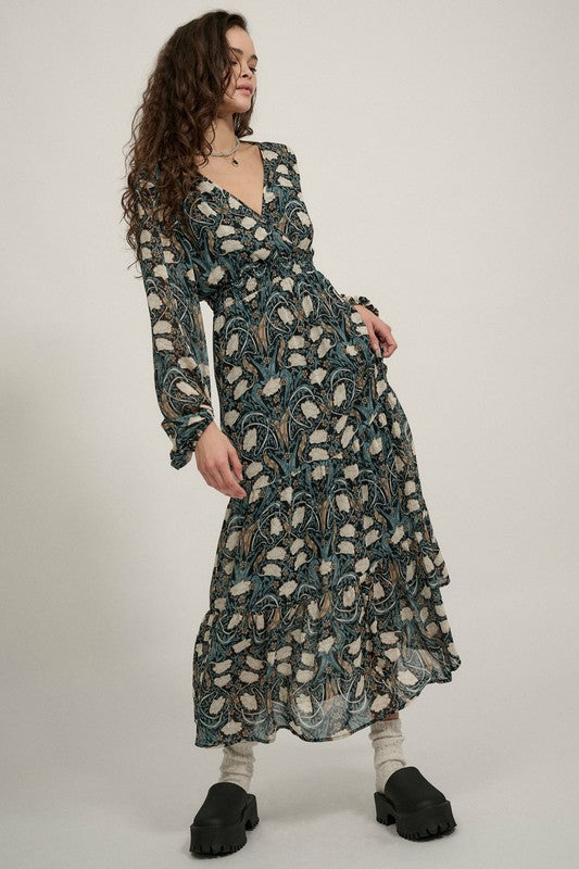 Forest-Enigma-Floral-Long-Sleeve-Maxi-Dress-Black-Green-Avah