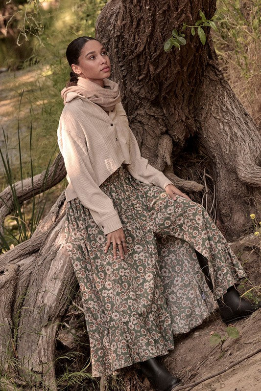 Garden-Dreamer-Tiered-Floral-Maxi-Skirt-Green-Avah