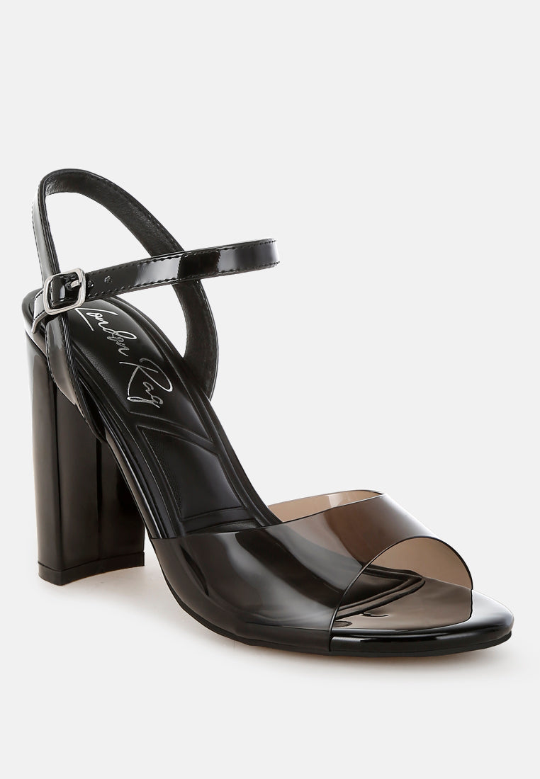 Kessel Tinted Clear Strap Block Heel Sandals-1