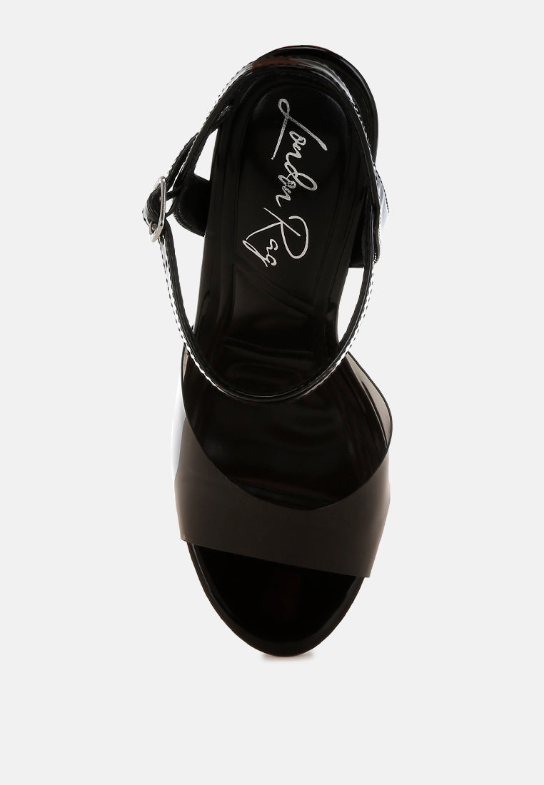 Kessel Tinted Clear Strap Block Heel Sandals-3