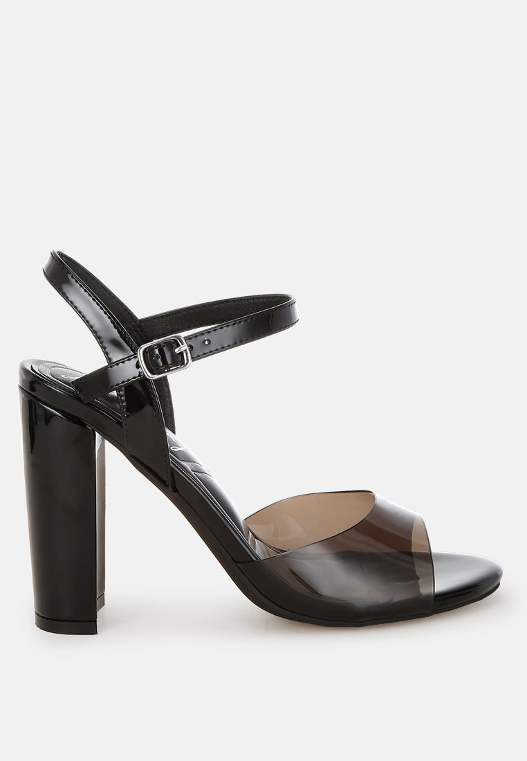 Kessel Tinted Clear Strap Block Heel Sandals-0