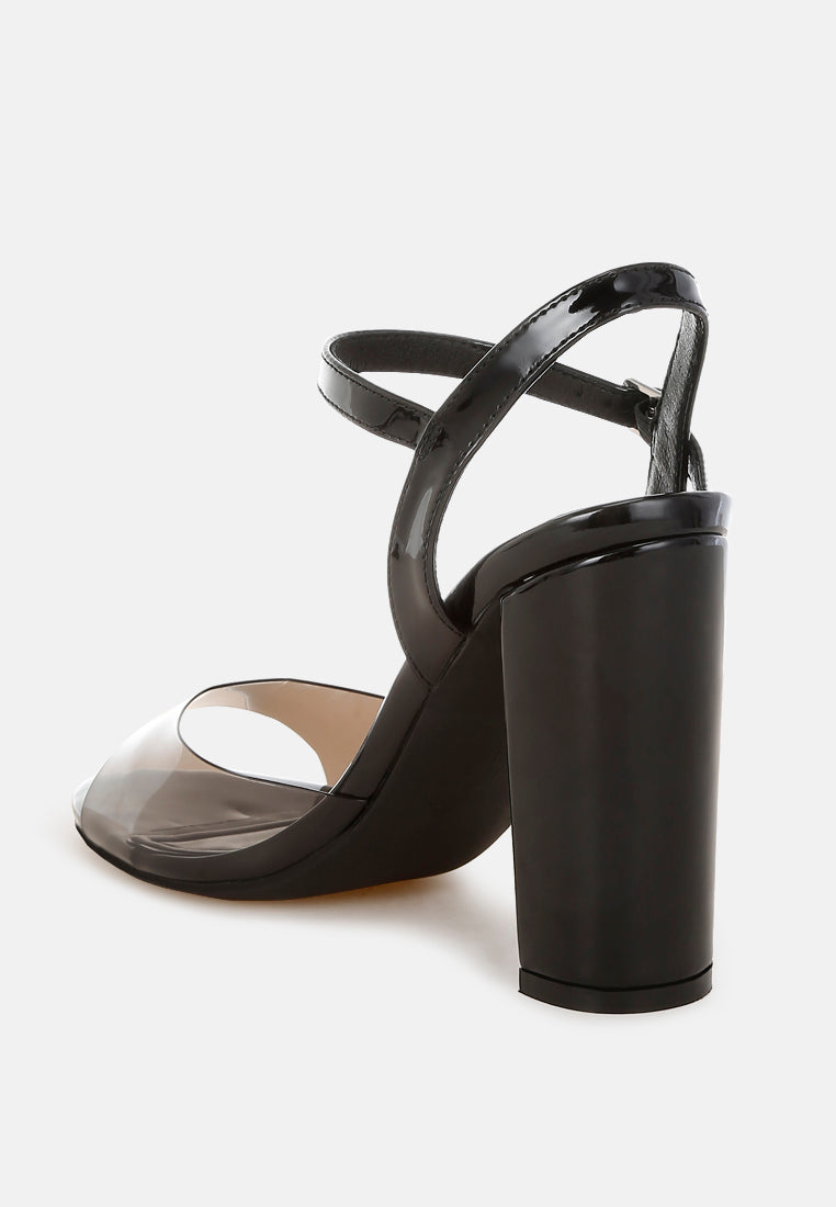 Kessel Tinted Clear Strap Block Heel Sandals-2