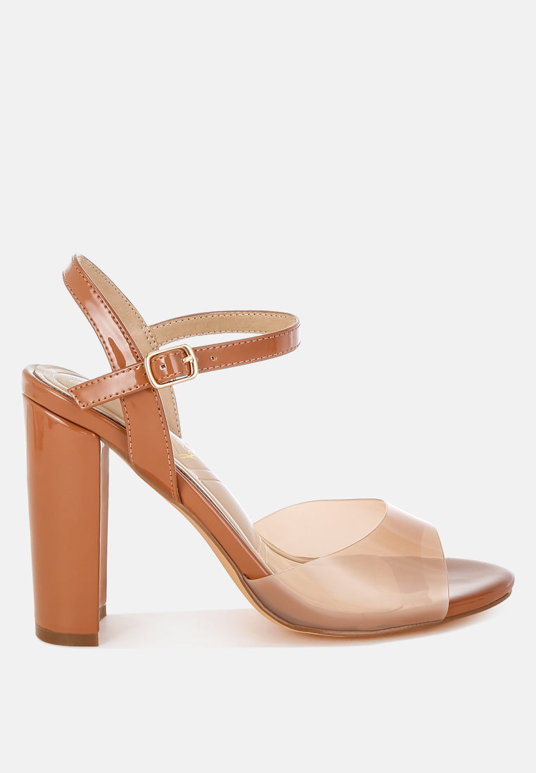 Kessel Tinted Clear Strap Block Heel Sandals-5