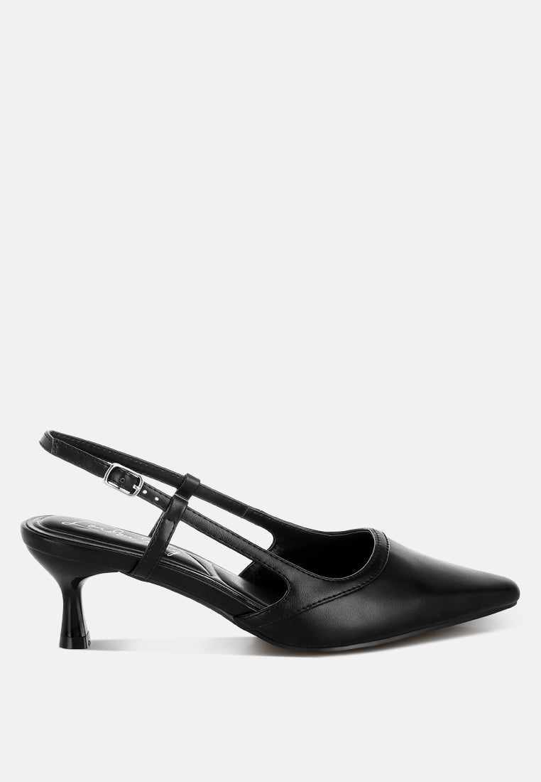 LUXTON Slingback Pin Buckle Kitten Heels-0