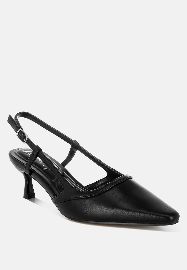 LUXTON Slingback Pin Buckle Kitten Heels-1