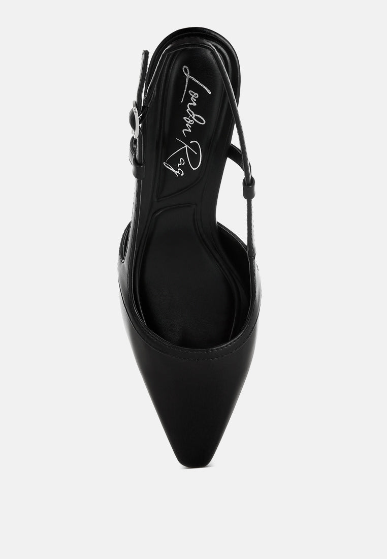 LUXTON Slingback Pin Buckle Kitten Heels-3