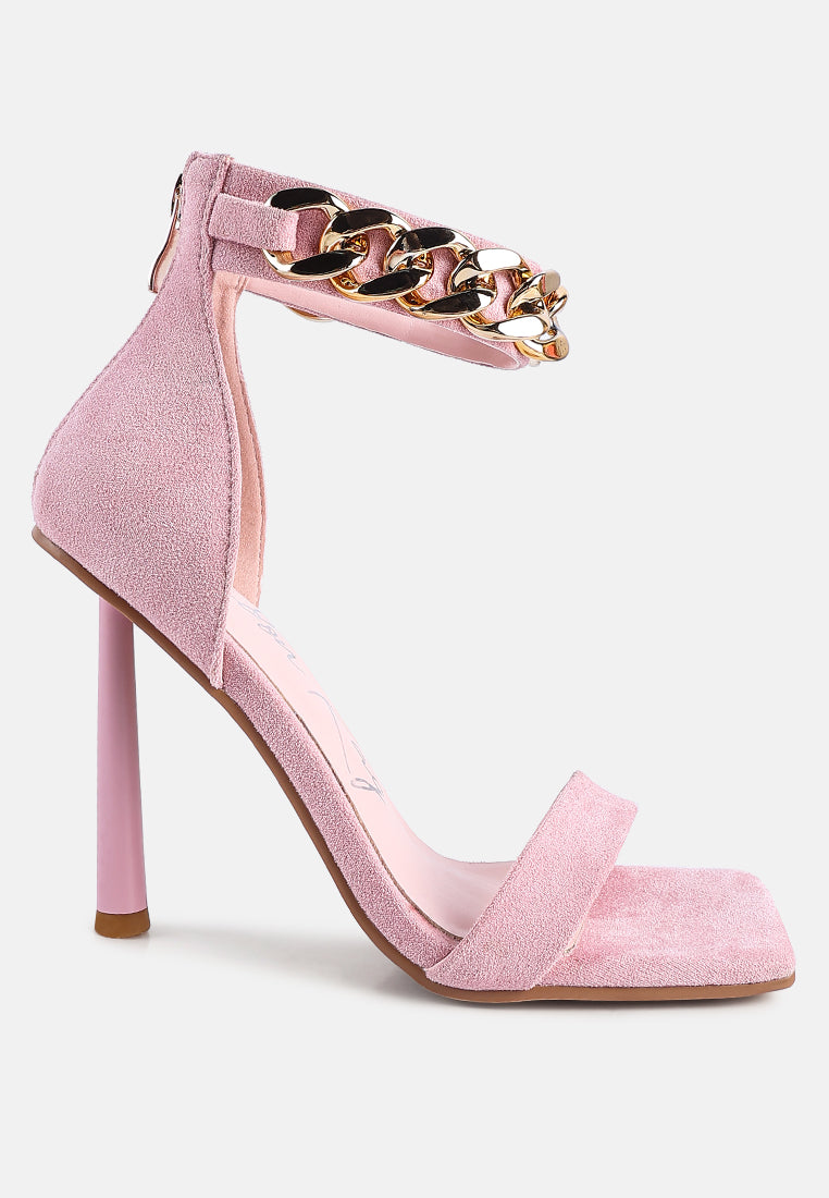 Last Sip Micro Suede High Heel Sandals-0