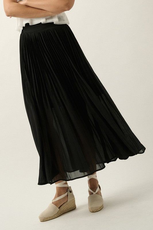 Noir-Serenade-Pleated-Maxi-Skirt- Black-Avah