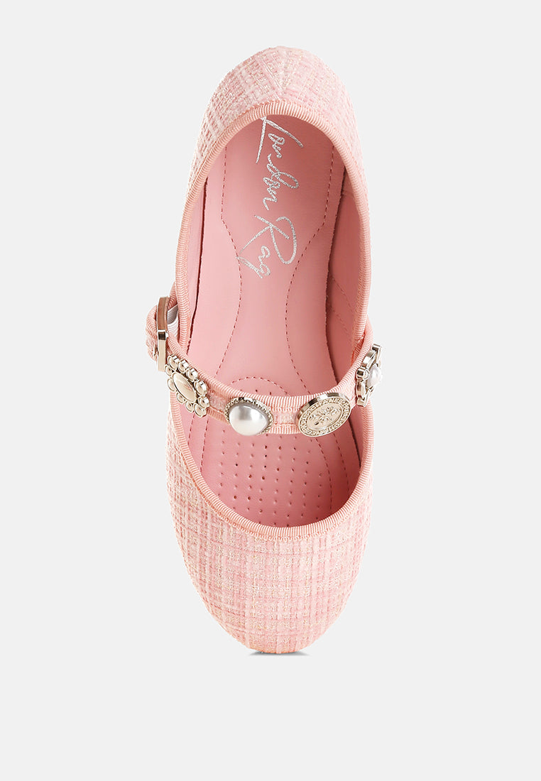Noyama Charms Embellished Tweed Mary Janes-3