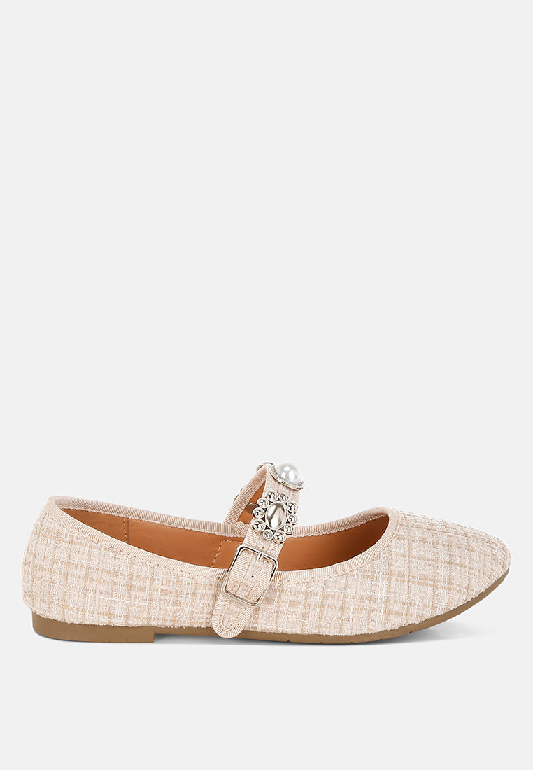 Noyama Charms Embellished Tweed Mary Janes-5