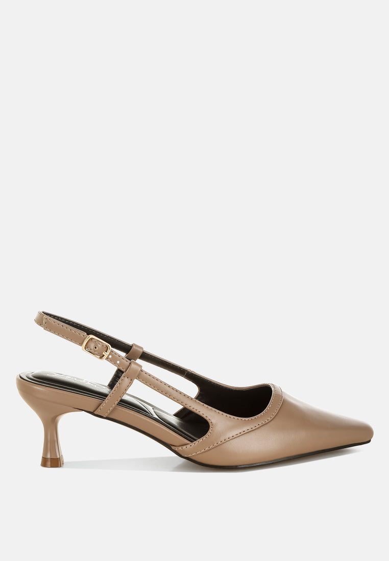 LUXTON Slingback Pin Buckle Kitten Heels-5