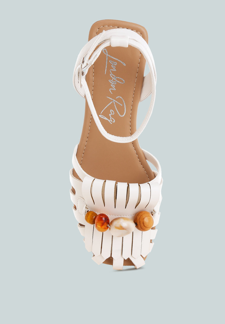 Saguara Cut Work Bead Embellished Flats-3