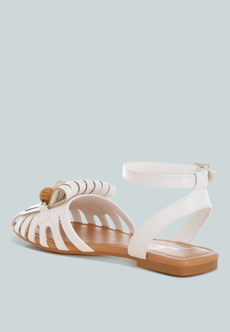 Saguara Cut Work Bead Embellished Flats-2