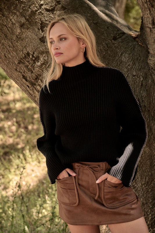 Sleek-Silhouette-High-Neck-Knit-Sweater-Black-Avah