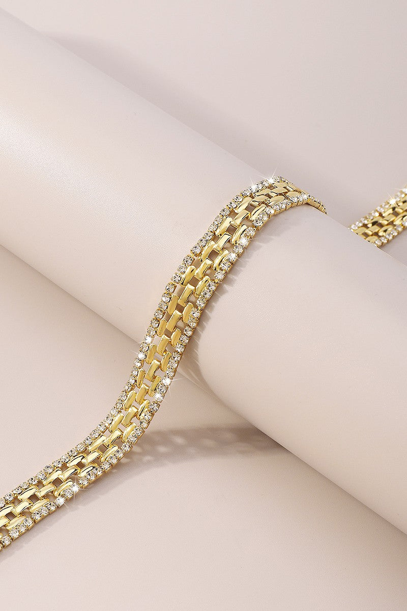 Thick-Rhinestone-Watch-Chains-Choker-Necklace-Gold-AVAH