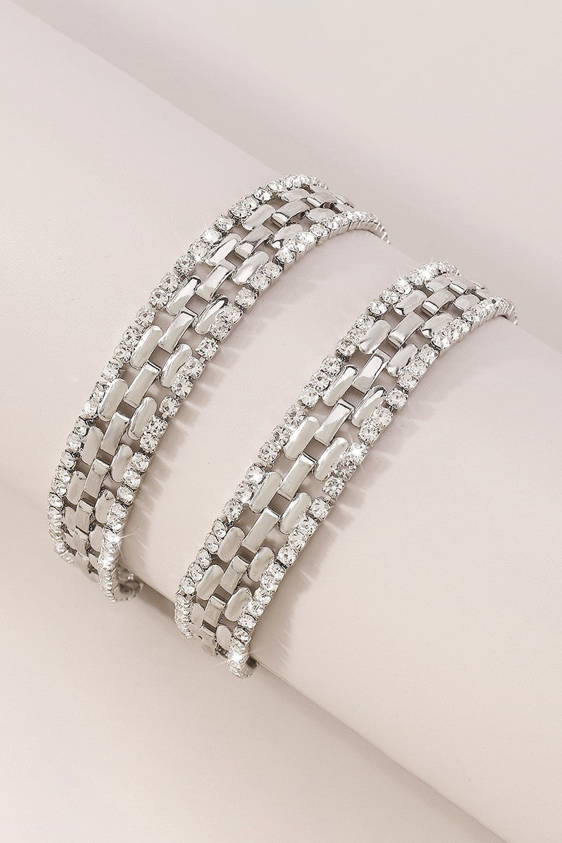 Thick-Rhinestone-Watch-Chains-Choker-Necklace-Silver-AVAH