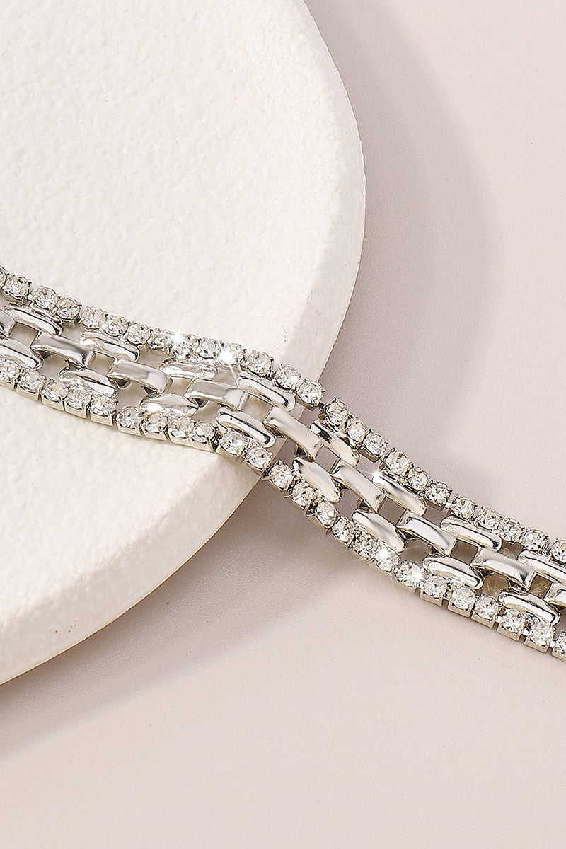 Thick-Rhinestone-Watch-Chains-Choker-Necklace-Silver-AVAH