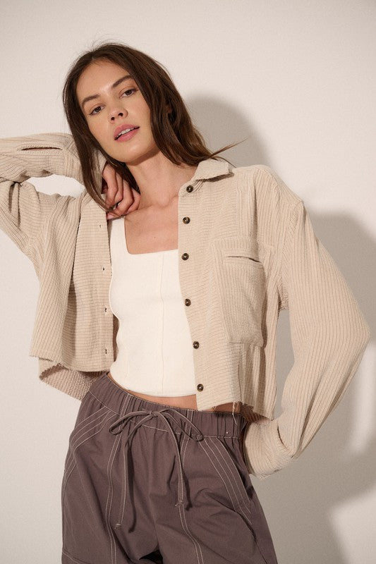 Timeless-Corduroy-Raw-Edge-Pocket-Shirt-Cream-Avah