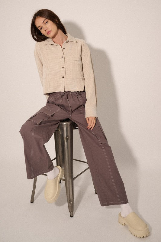 Timeless-Corduroy-Raw-Edge-Pocket-Shirt-Cream-Avah