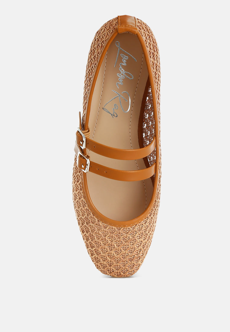 Warena Pin Buckle Strapped Ballerinas-4